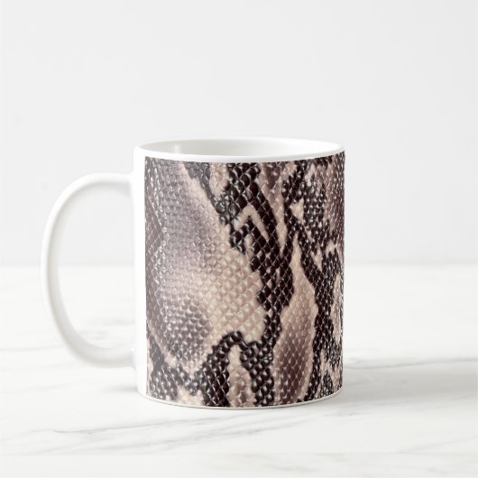 Schlangenleder: nahtlose braune Textur Kaffeetasse (Links)