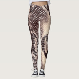 Schlangenleder: nahtlose braune Textur Leggings