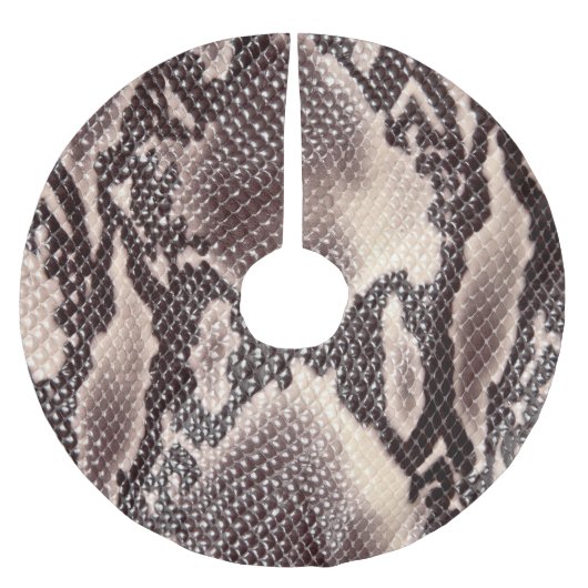 Schlangenleder: nahtlose braune Textur Polyester Weihnachtsbaumdecke (Vorderseite)