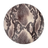 Schlangenleder: nahtlose braune Textur Schneidebrett (Vorderseite)