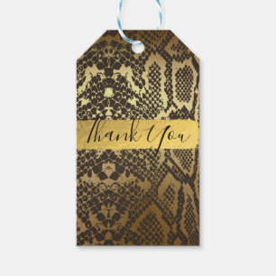 Schlangenleder-Tierprint-Goldfolie-Partygeschenk Geschenkanhänger