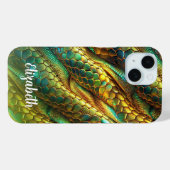 Schlangenlederdesign, grün und goldfarben Case-Mate iPhone hülle (Rückseite (Horizontal))