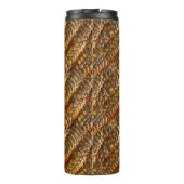 Schlangenlederdesign, grün und goldfarben thermosbecher (Rückseite)