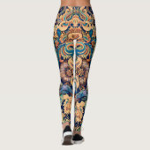 Schlangenmuster Blumendekor Leggings (Rückseite)