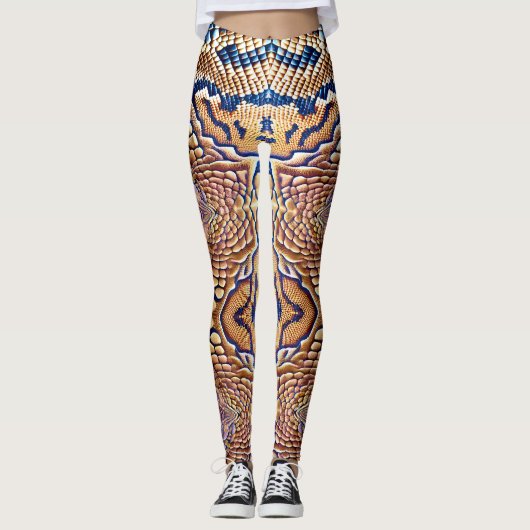 Schlangenmuster Klapperschlange Leggings (Vorderseite)