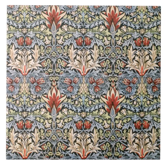 Schlangenmuster (von William Morris) Fliese (Vorderseite)