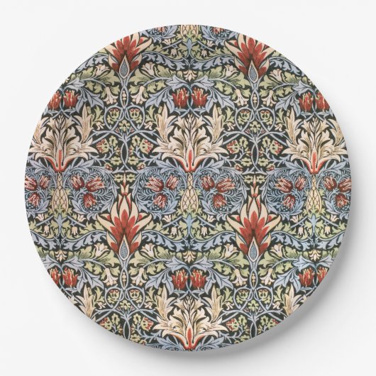Schlangenmuster (von William Morris) Pappteller (Vorderseite)