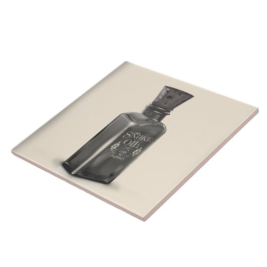 Schlangenöl "Cure All Ailes" Flasche lustiges Plak Fliese (Seite)