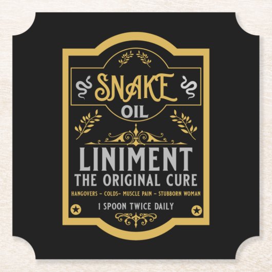 Schlangenöl Hangover Cure Untersetzer (Vorderseite)