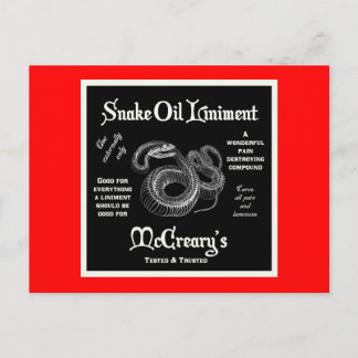 Schlangenöl-Liniment-Postkarte Postkarte