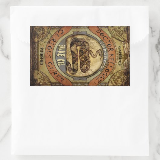 Schlangenöl Rechteckiger Aufkleber (Tasche)