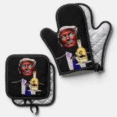 Schlangenölhändler Oven Mitt & Pot Holder Ofenhandschuh & Topflappen-Set (Vorderseite/Rückseite)