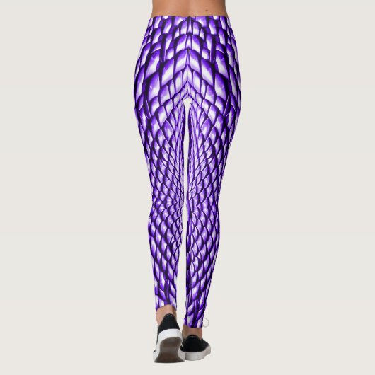 Schlangenoptik Schlangenhaut Violett Leggings (Rückseite)