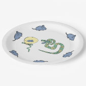 Schlangenpapierplatte Neujahr Urlaub Pappteller (Schrägansicht)