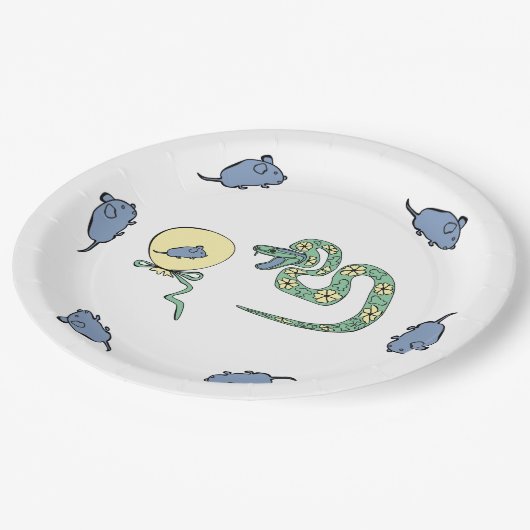 Schlangenpapierplatte Neujahr Urlaub Pappteller (Schrägansicht)