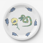 Schlangenpapierplatte Neujahr Urlaub Pappteller (Vorderseite)