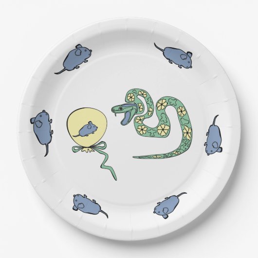 Schlangenpapierplatte Neujahr Urlaub Pappteller (Vorderseite)