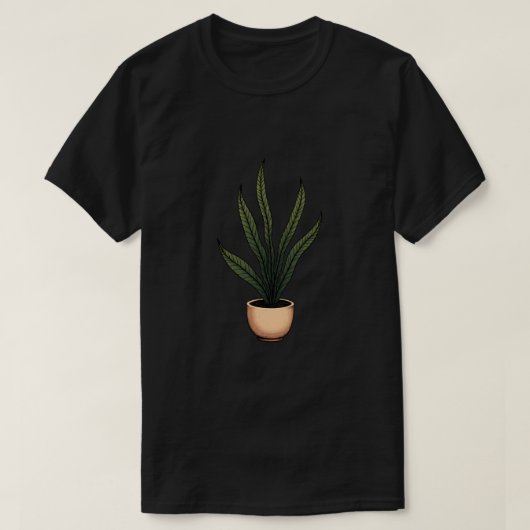 Schlangenpflanze Linie T-Shirt (Design vorne)