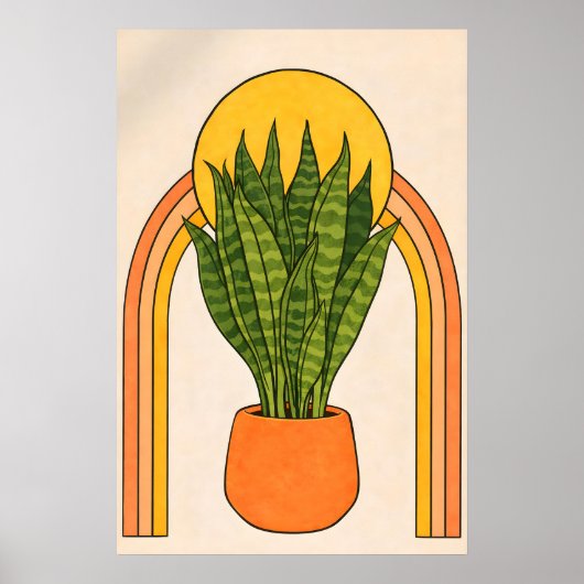 Schlangenpflanze Regenbogen Poster, Boho Botanisch Poster (Vorne)