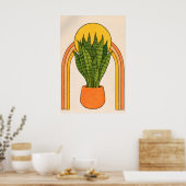 Schlangenpflanze Regenbogen Poster, Boho Botanisch Poster (Küche)