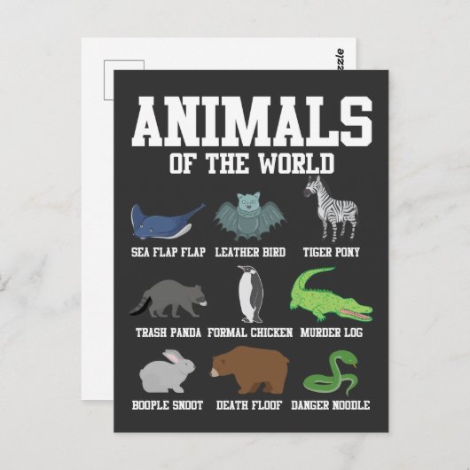 Schlangenpinguin Pun Animals of the World Postkarte (Vorne/Hinten)