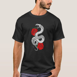 Schlangenschlange Rote Rosen Ästhetischer Grunge P T-Shirt