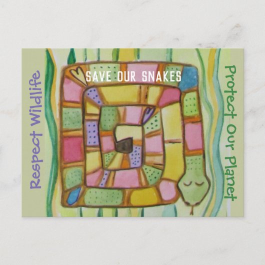Schlangenschutz - Rett unsere Schlangen Postkarte (Vorderseite)