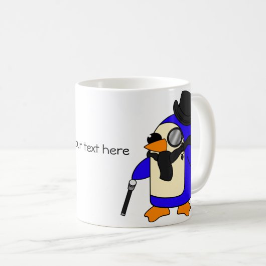 Schlangenschwarze Pinguine Kaffeetasse (VorderseiteRechts)