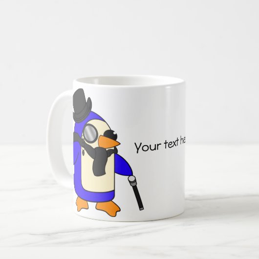 Schlangenschwarze Pinguine Kaffeetasse (Vorderseite Links)
