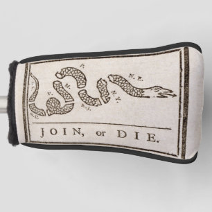 Schlangensymbol "Join or Die" von Benjamin Frankli Golf Headcover