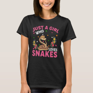 Schlangentier nur ein Mädchen, das Schlangen Liebe T-Shirt