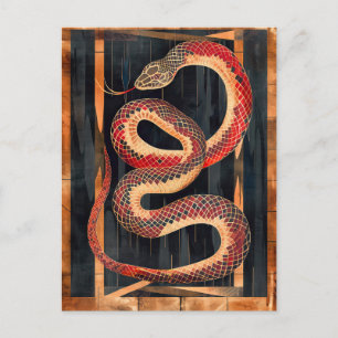 Schlangentotem – Transformatives Deco-Symbol Postkarte