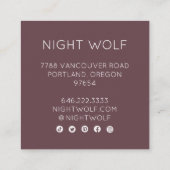 Schlangenweine Mystical Magic Boho Colorful Quadratische Visitenkarte (Rückseite)