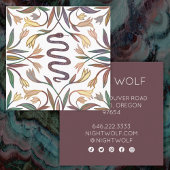 Schlangenweine Mystical Magic Boho Colorful Quadratische Visitenkarte