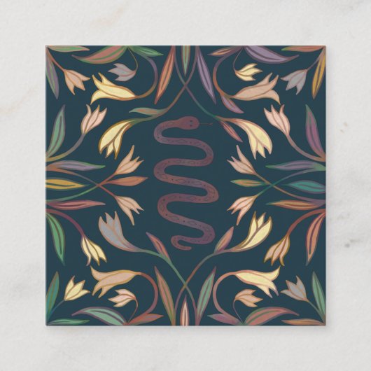 Schlangenweine Mystical Magic Boho Colorful Quadratische Visitenkarte (Vorderseite)