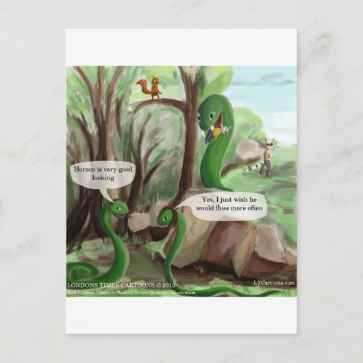 Schlangenzahnprobleme Lustig Postkarte (Vorderseite)