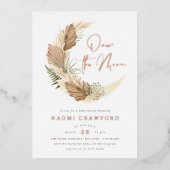 Schlank über dem Mond Boho Palm & Pampas Babydusch Folieneinladung (Vorderseite)