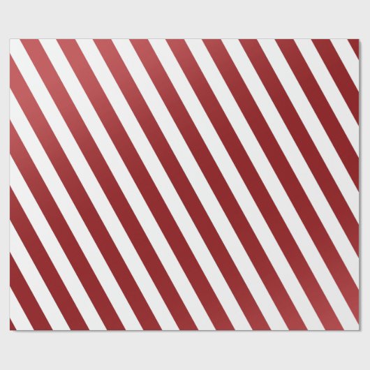 Schlanke Big Stripes LinesRuby Red Metallic White Geschenkpapier (Flach)