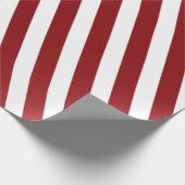 Schlanke Big Stripes LinesRuby Red Metallic White Geschenkpapier (Ecke)