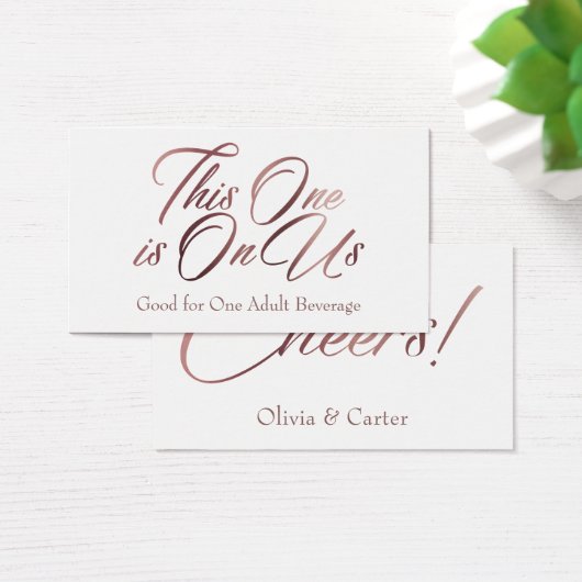 Schlanke, feine, elegante Rose Gold Script Drinks (Schreibtisch)