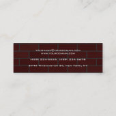 Schlanke Handschrift Moderne, trendige Wandziegeln Mini Visitenkarte (Rückseite)