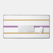 schlanke Lavendelbraun-Streifen auf weiß Schreibtischunterlage (Tastatur & Maus)