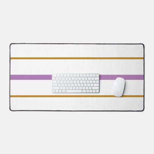 schlanke Lavendelbraun-Streifen auf weiß Schreibtischunterlage (Tastatur & Maus)