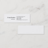 Schlanke Schwarz-weiße attraktive Visitenkarte (Vorne/Hinten)