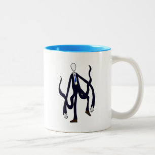Schlanker Mann - Buch der Monster Halloween Zweifarbige Tasse