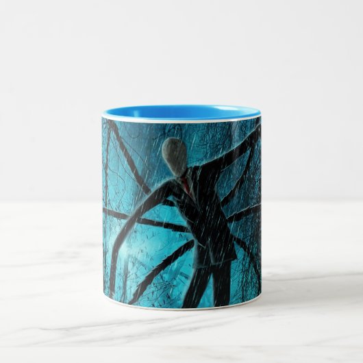 Schlanker Mann im Holz Zweifarbige Tasse (Mittel)