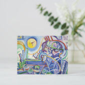 Schlanker Mann mit Ruder Postkarte (Stehend Vorderseite)