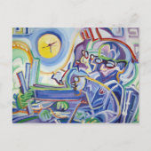 Schlanker Mann mit Ruder Postkarte (Vorderseite)