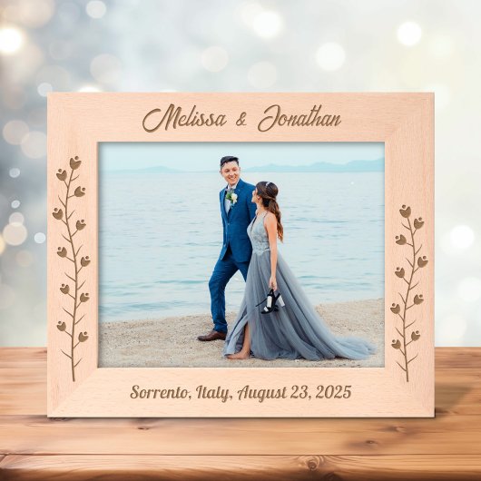 Schlankere Blume Paare Hochzeitstag 10x8 Geätzte Rahmen