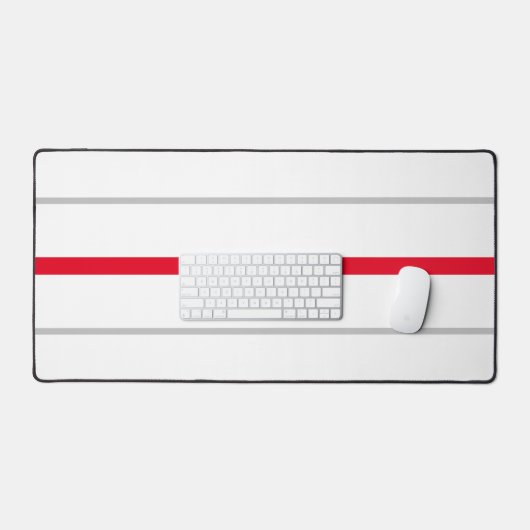 Schlankere, hellrote, graue Streifen auf Weiß Schreibtischunterlage (Tastatur & Maus)